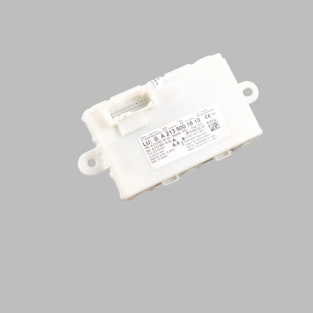 Keyless Go Entry Control Module Unit ECU to Mercedes W213 W222 C238 with Part number A2139001610 Mercedes W213 W222 C238 Keyless Go Entry Control Module Unit ECU - SKU A2139001610 - Part number A2139001610