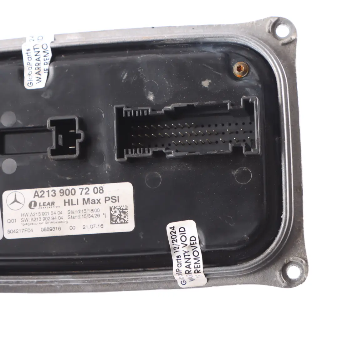 Headlight Module Ballast Control Unit Front Left N/S to Mercedes W213 with Part number A2139007208 Mercedes W213 Headlight Module Ballast Control Unit Front Left N/S - SKU A2139007208 - Part number A2139007208