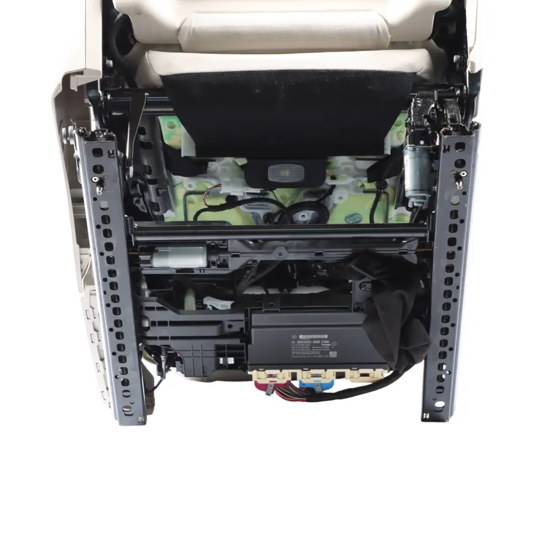 Front Seat Left N/S Heated Memory Interior Leather Almond Beige to Mercedes W213 with Part number A2139104002 Mercedes W213 Front Seat Left N/S Heated Memory Interior Leather Almond Beige - SKU A2139104002-5 - Part number A2139104002