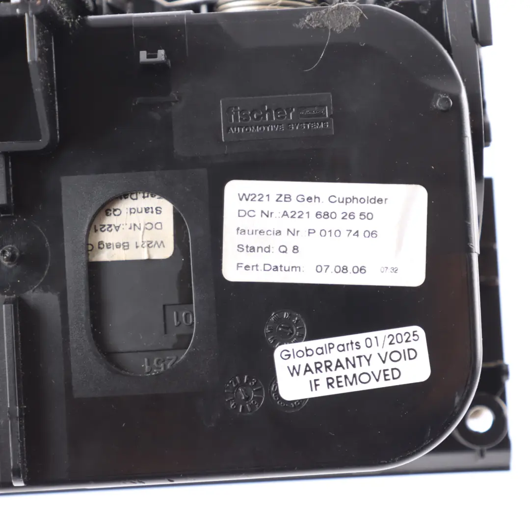 Mercedes W221 Portavasos Consola Bandeja Almacenamiento Beige - SKU A2216802650-2 - Número de pieza A2216802650