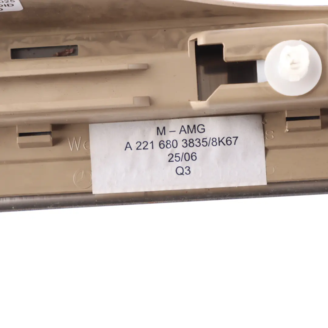 Door Sill Trim Entrance Cover Rear Right O/S Beige to Mercedes W221 with Part number A2216803835 Mercedes W221 Door Sill Trim Entrance Cover Rear Right O/S Beige - SKU A2216803835 - Part number A2216803835