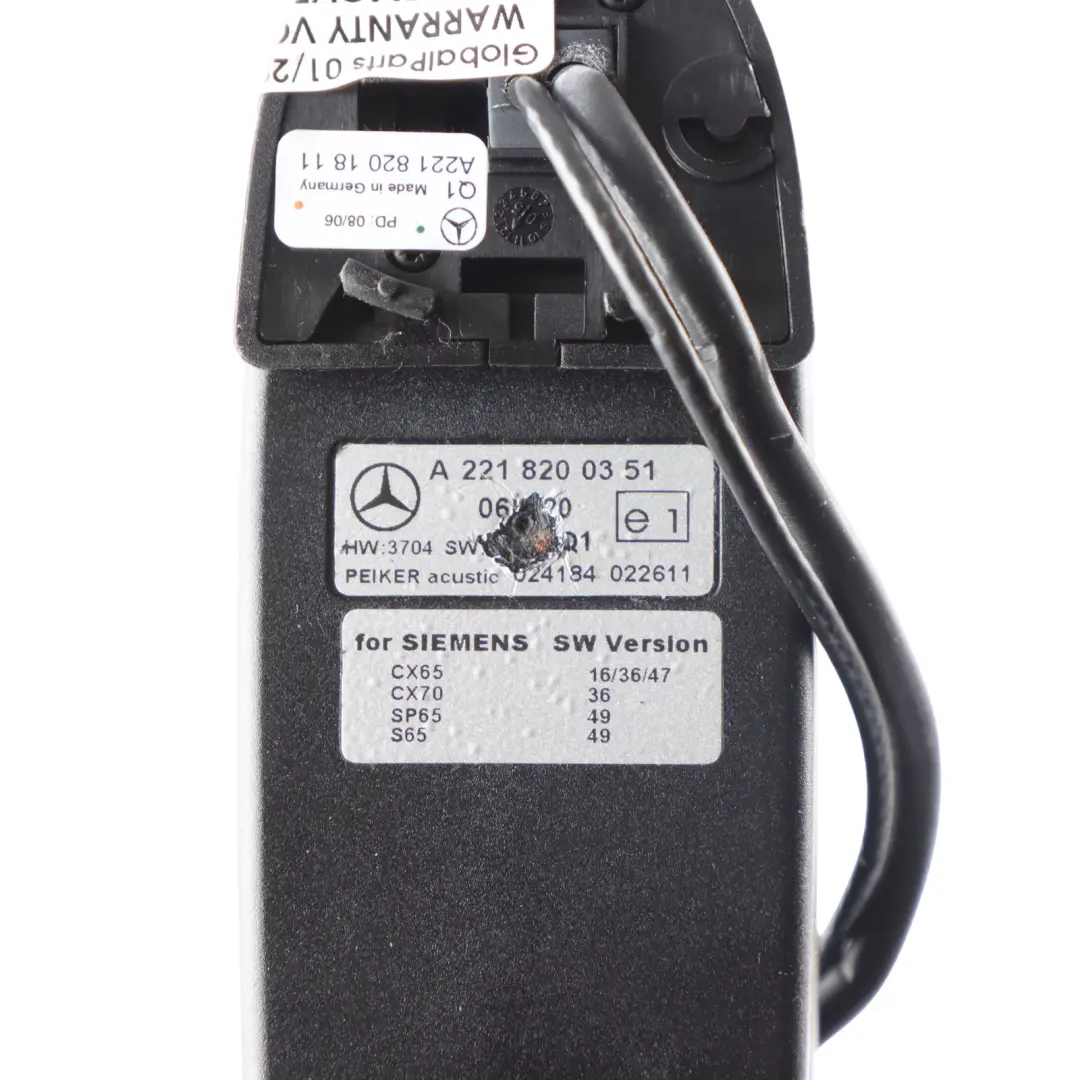 Bluetooth Freisprecheinrichtung Handy Adapter für Mercedes W221 mit Teilenummer A2218201811 Mercedes W221 Bluetooth Freisprecheinrichtung Handy Adapter - SKU A2218201811-1 - Teilenummer A2218201811