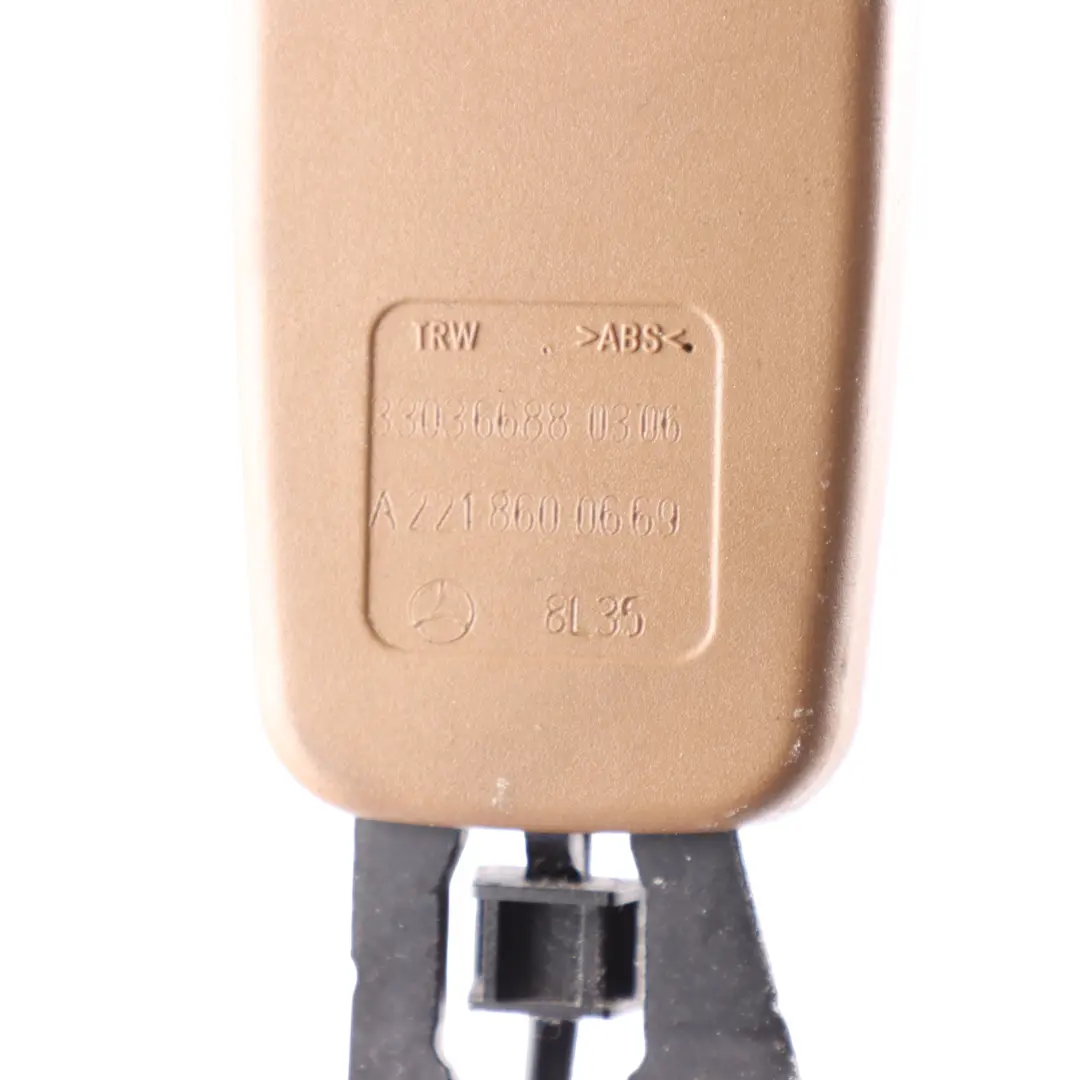 Belt Lock Buckle Rail Rear Right O/S to Mercedes W221 Seat with Part number A2218600669 Mercedes W221 Seat Belt Lock Buckle Rail Rear Right O/S - SKU A2218600669 - Part number A2218600669