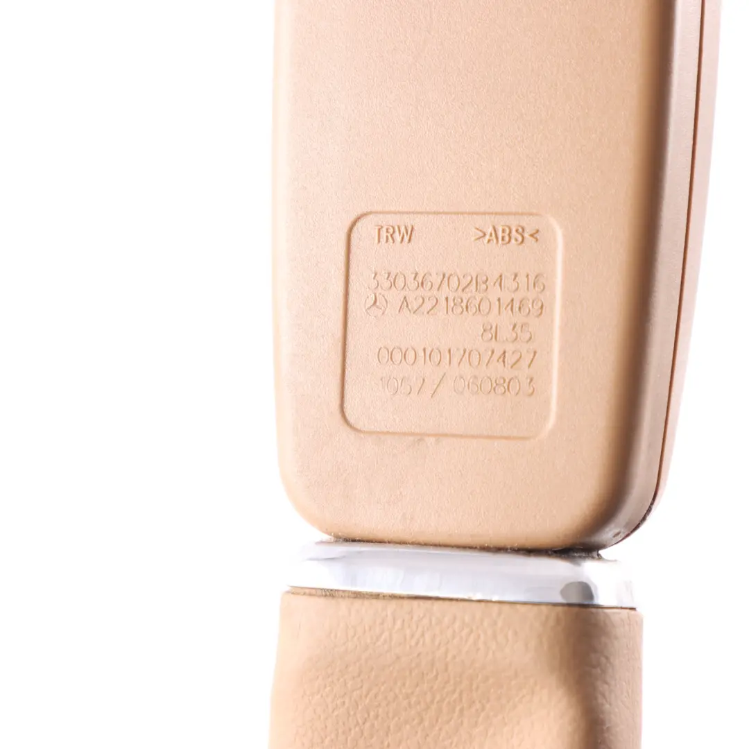 Belt Buckle Catch Front Right O/S Beige to Mercedes W221 Seat with Part number A2218601469 Mercedes W221 Seat Belt Buckle Catch Front Right O/S Beige - SKU A2218601469-1 - Part number A2218601469