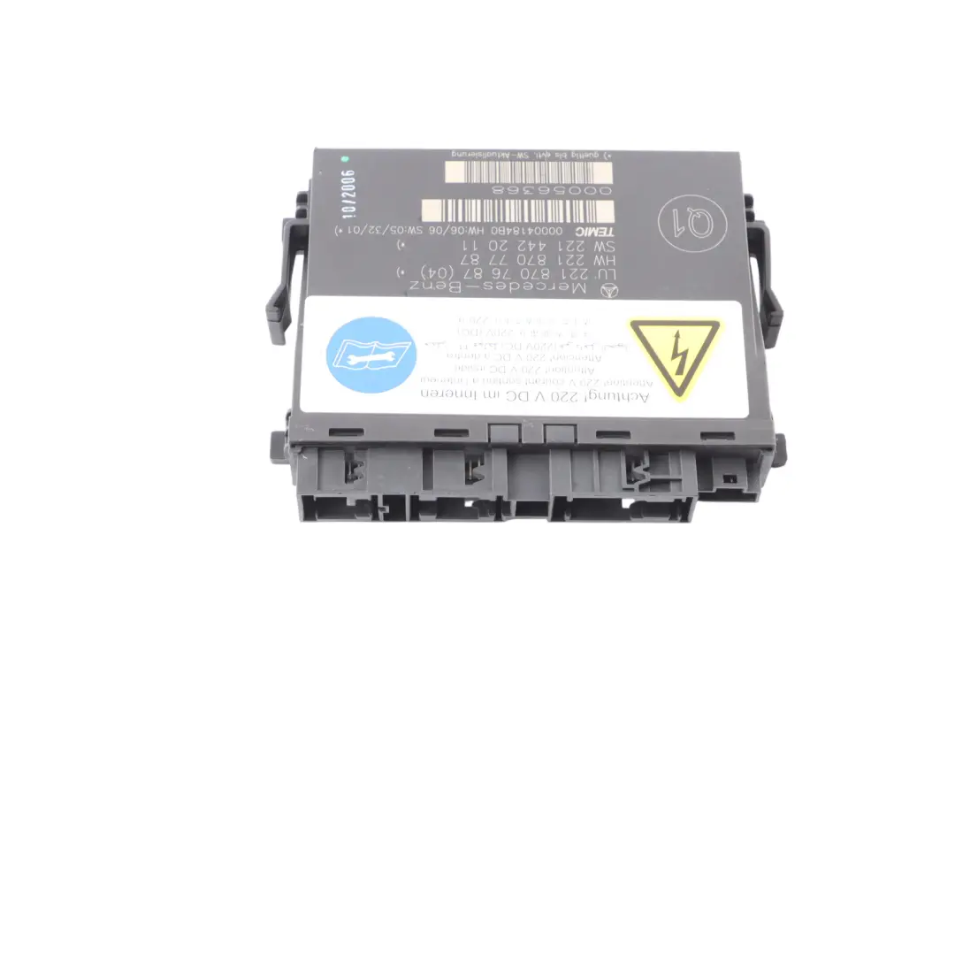 Side Front Left N/S Seat Control Unit Module to Mercedes W221 with Part number A2218707687 Mercedes W221 Side Front Left N/S Seat Control Unit Module - SKU A2218707687 - Part number A2218707687