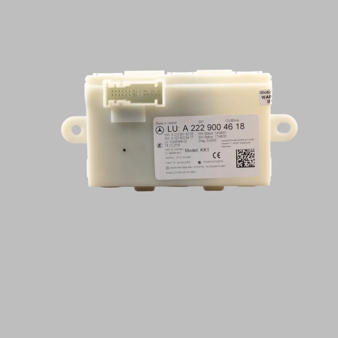 Mercedes C205 Keyless Go Easy Entry Control Module Unit - SKU A2229004618 - Part number A2229004618