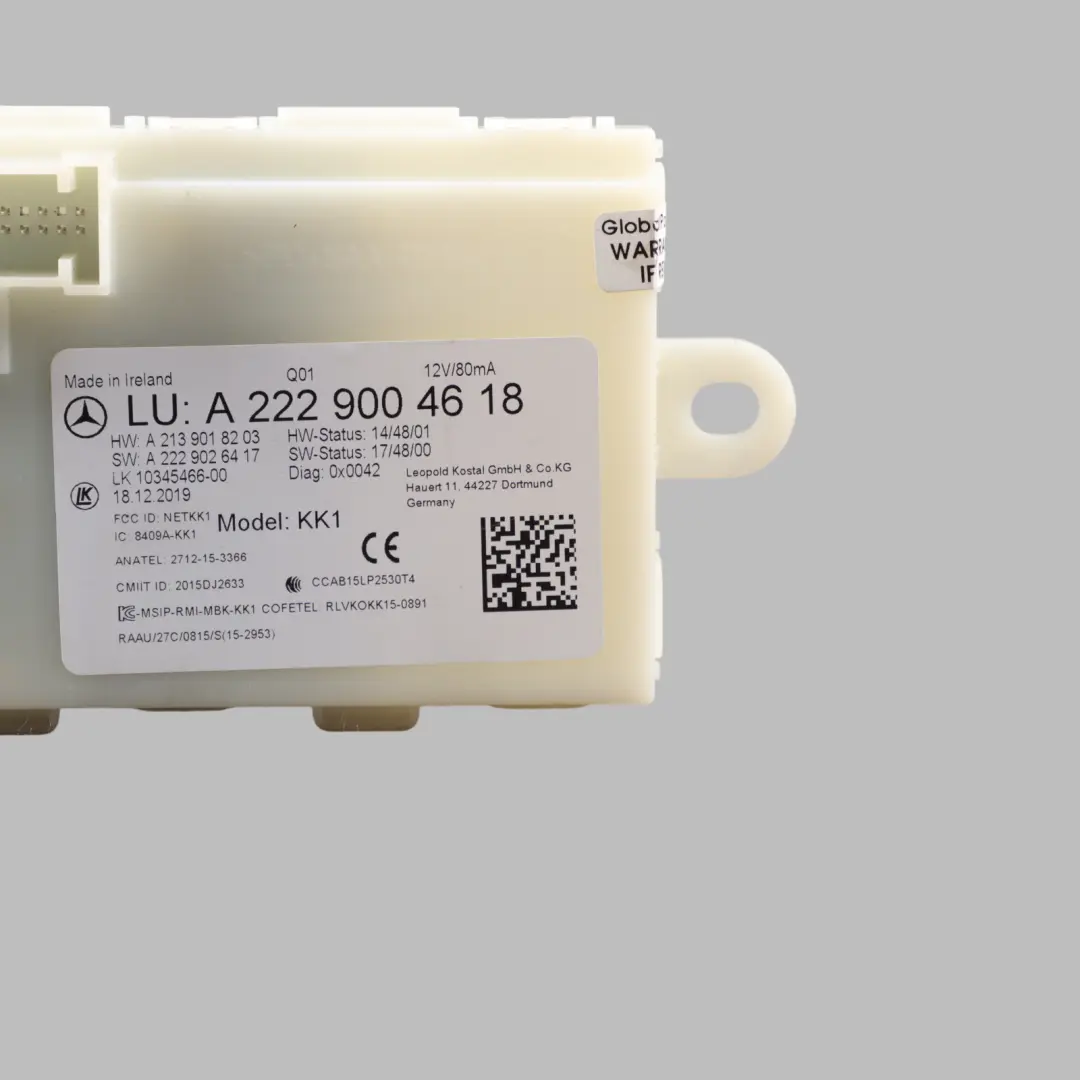 Mercedes C205 Keyless Go Easy Entry Control Module Unit - SKU A2229004618 - Part number A2229004618