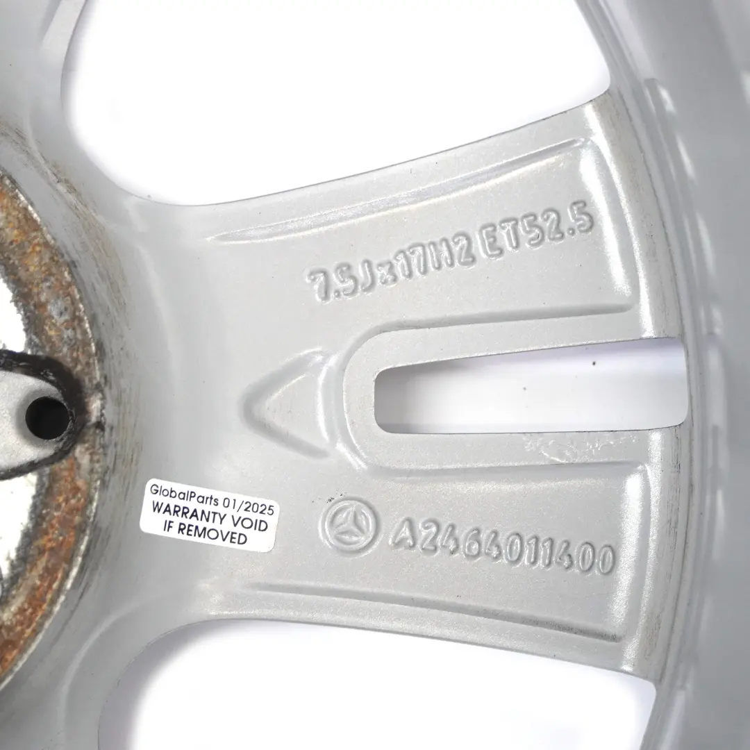 Class W176 W246 Jante alliage argentée 17" ET:52,5 7,5J pour Mercedes A B à propos du numéro de pièce A2464011400 Mercedes A B Class W176 W246 Jante alliage argentée 17" ET:52,5 7,5J - SKU A2464011400-2 - Numéro de pièce A2464011400