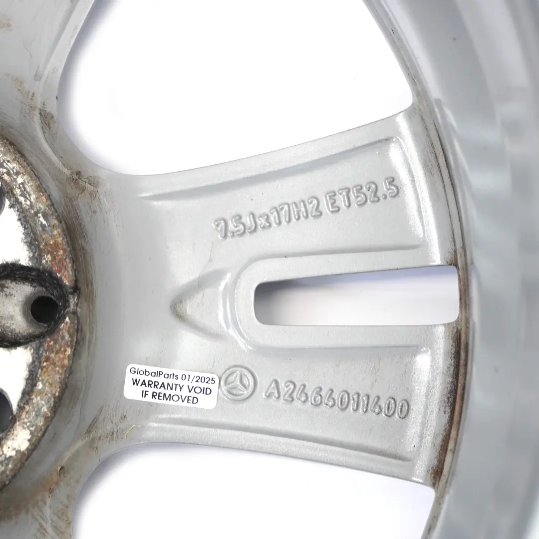 Alloy Wheel Rim 17" 7,5J ET:52,5 to Mercedes W176 W246 Silver with Part number A2464011400 Mercedes W176 W246 Silver Alloy Wheel Rim 17" 7,5J ET:52,5 - SKU A2464011400-5 - Part number A2464011400