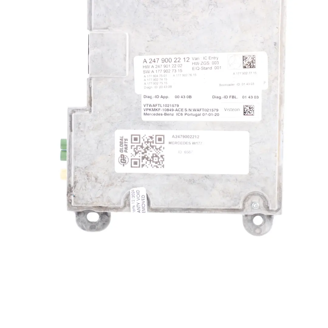 Multimedia Control Mercedes C118 W167 W177 W247 Module Unit ECU to with Part number A2479002212 Multimedia Control Mercedes C118 W167 W177 W247 Module Unit ECU - SKU A2479002212 - Part number A2479002212