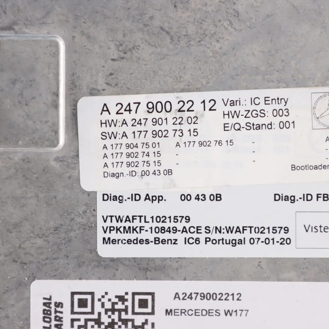  Multimedia Control Mercedes C118 W167 W177 W247 Module Unit ECU - SKU A2479002212 - Part number A2479002212