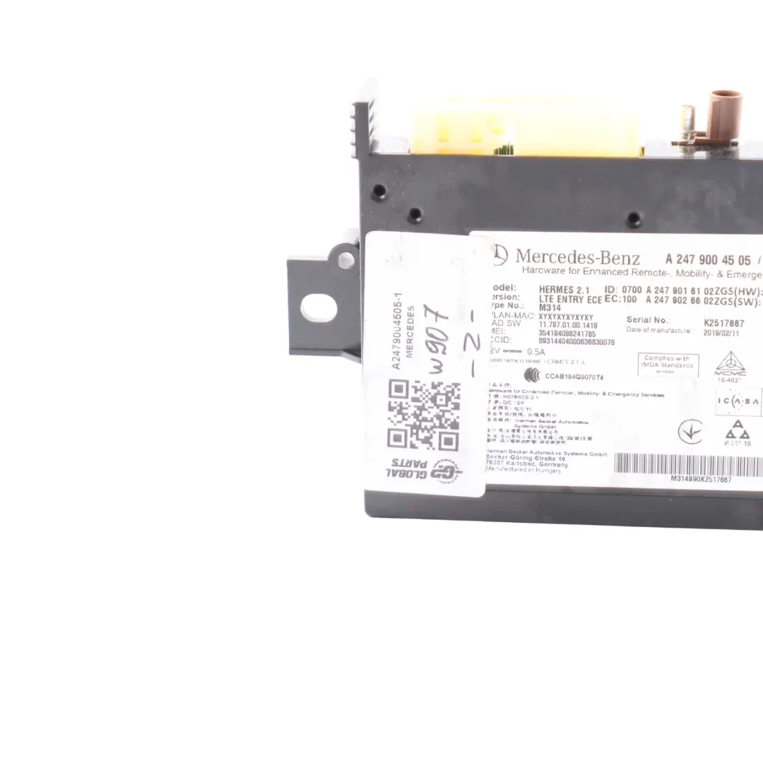 Mercedes Vito W447 Sprinter W907 W910 Telematics Module Control Unit - SKU A2479004505-1 - Part number A2479004505