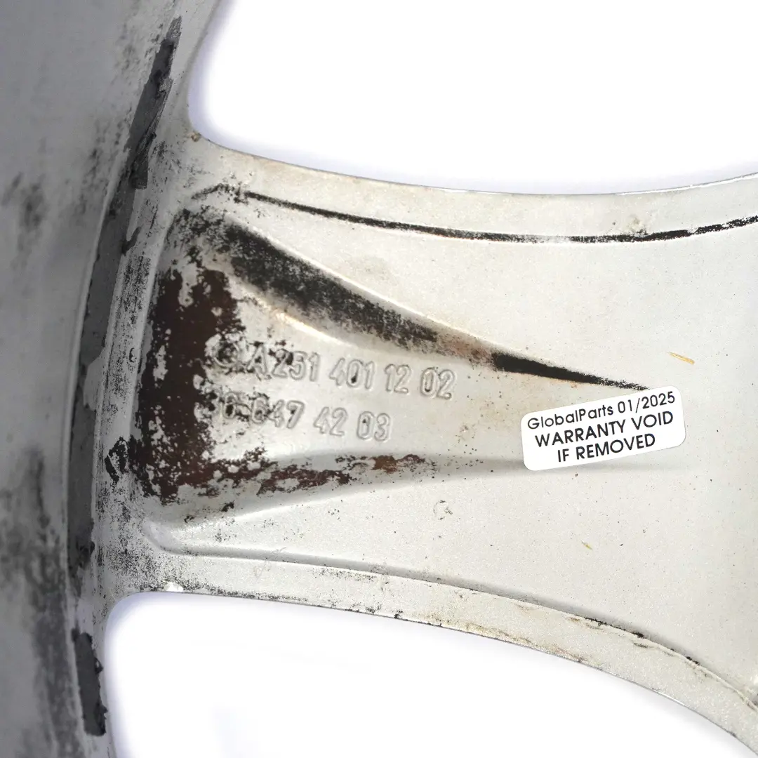 Mercedes W251 Srebrna felga aluminiowa 19" 8J ET:67 5 szprych - SKU A2514011202-1 - Numer Części A2514011202