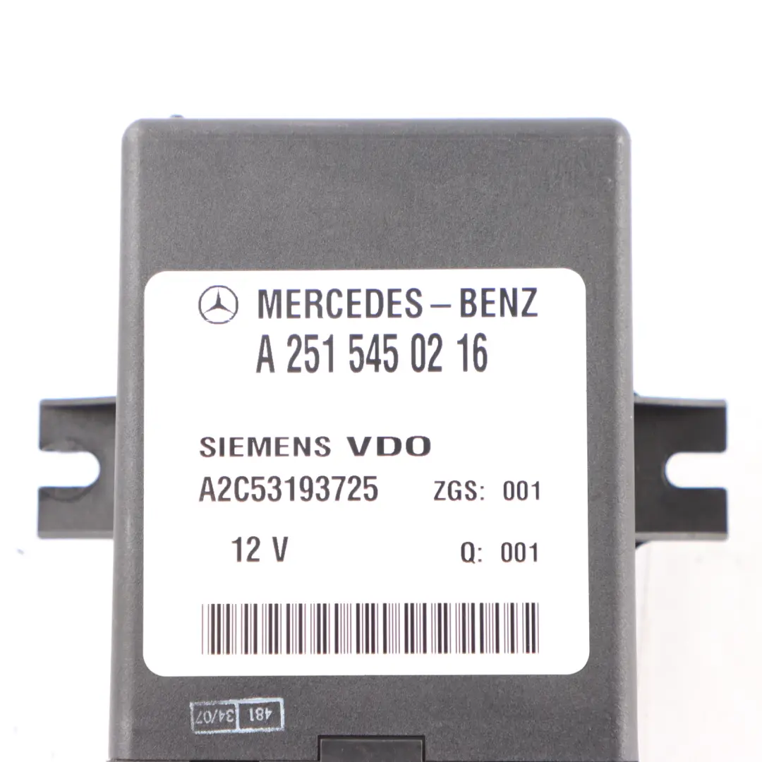 Suspension Module Mercedes S211 W251 Control Module Unit to Air with Part number A2515450216 Air Suspension Module Mercedes S211 W251 Control Module Unit - SKU A2515450216 - Part number A2515450216