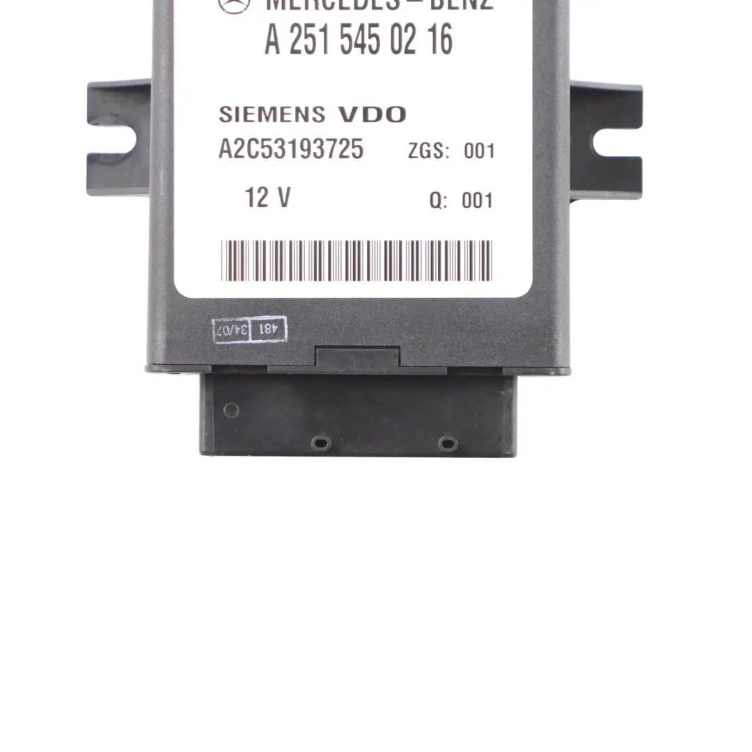 Suspension Module Mercedes S211 W251 Control Module Unit to Air with Part number A2515450216 Air Suspension Module Mercedes S211 W251 Control Module Unit - SKU A2515450216 - Part number A2515450216