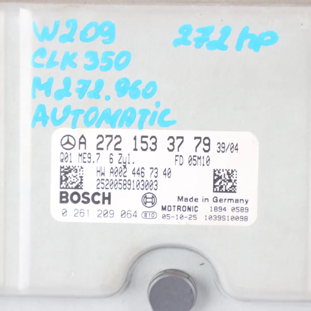 Mercedes CLK350 A209 272HP M272.960 Engine ECU Kit Lock + Key - SKU A2721533779-2 - Part number A2721533779