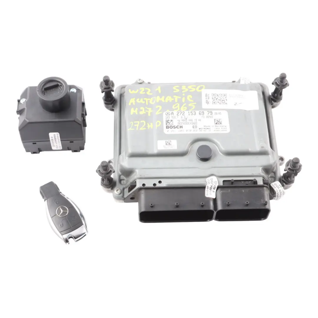 Mercedes W221 S350 M272.965 272HP Engine ECU Kit Ignition + Key - SKU A2721536979-1 - Part number A2721536979