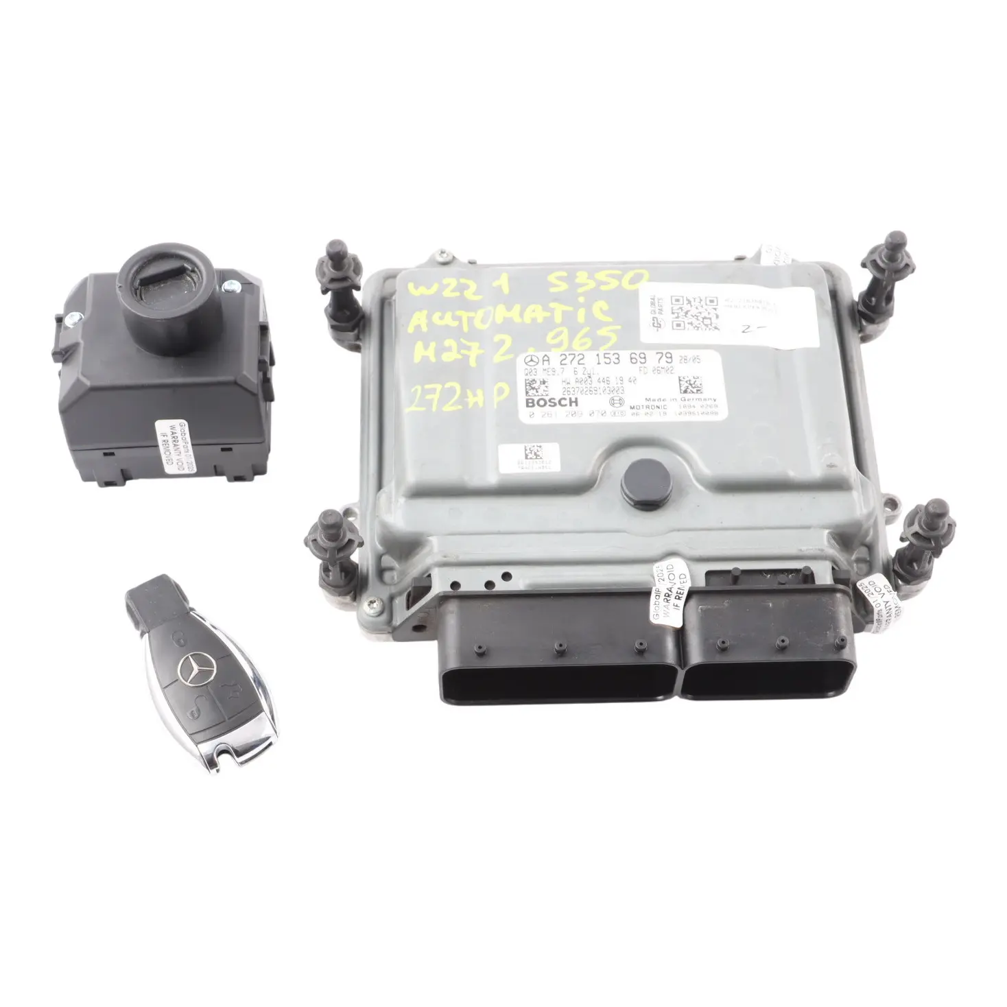 Mercedes W221 S350 M272.965 272HP Motore ECU Kit A2721536979 Accensione + Chiave