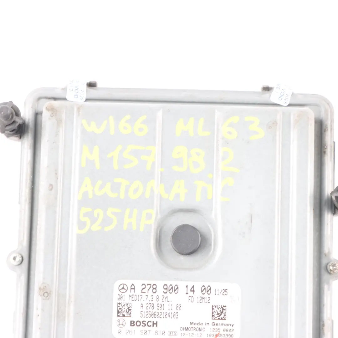 ML63 M157.982 525HP Engine ECU Kit Ignition + Key to Mercedes W166 with Part number A2789001400 Mercedes W166 ML63 M157.982 525HP Engine ECU Kit Ignition + Key - SKU A2789001400-1 - Part number A2789001400