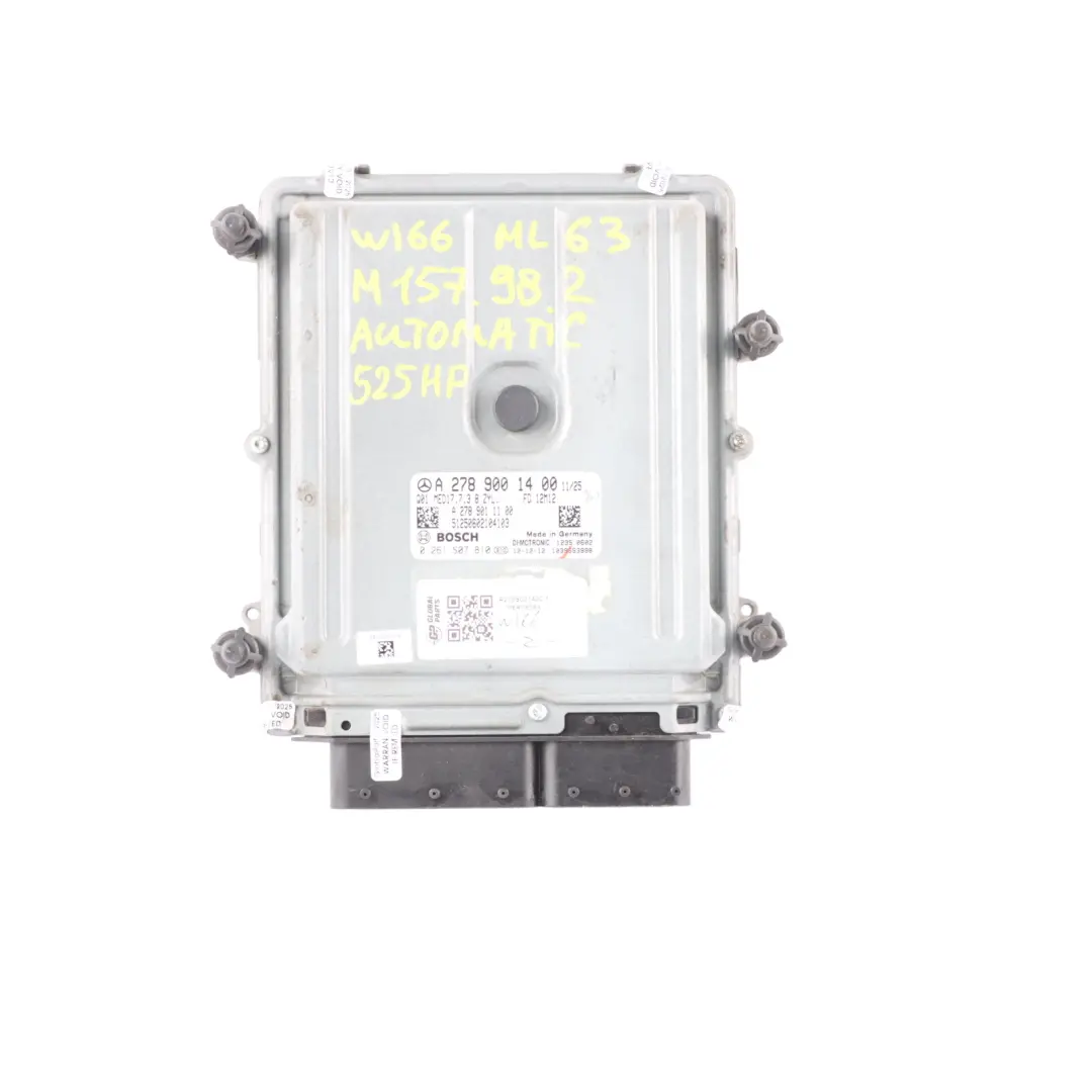 Mercedes W166 ML63 M157.982 525HP Engine ECU Kit Ignition + Key - SKU A2789001400-1 - Part number A2789001400