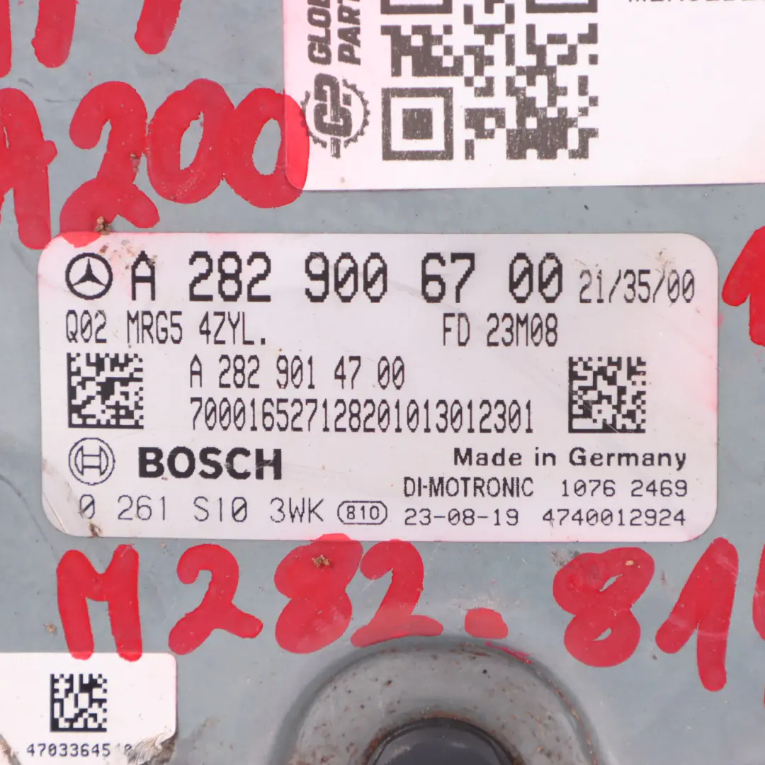 Mercedes W177 A200 M282.814 163HP Engine Control Unit ECU Automatic - SKU A2829006700 - Part number A2829006700
