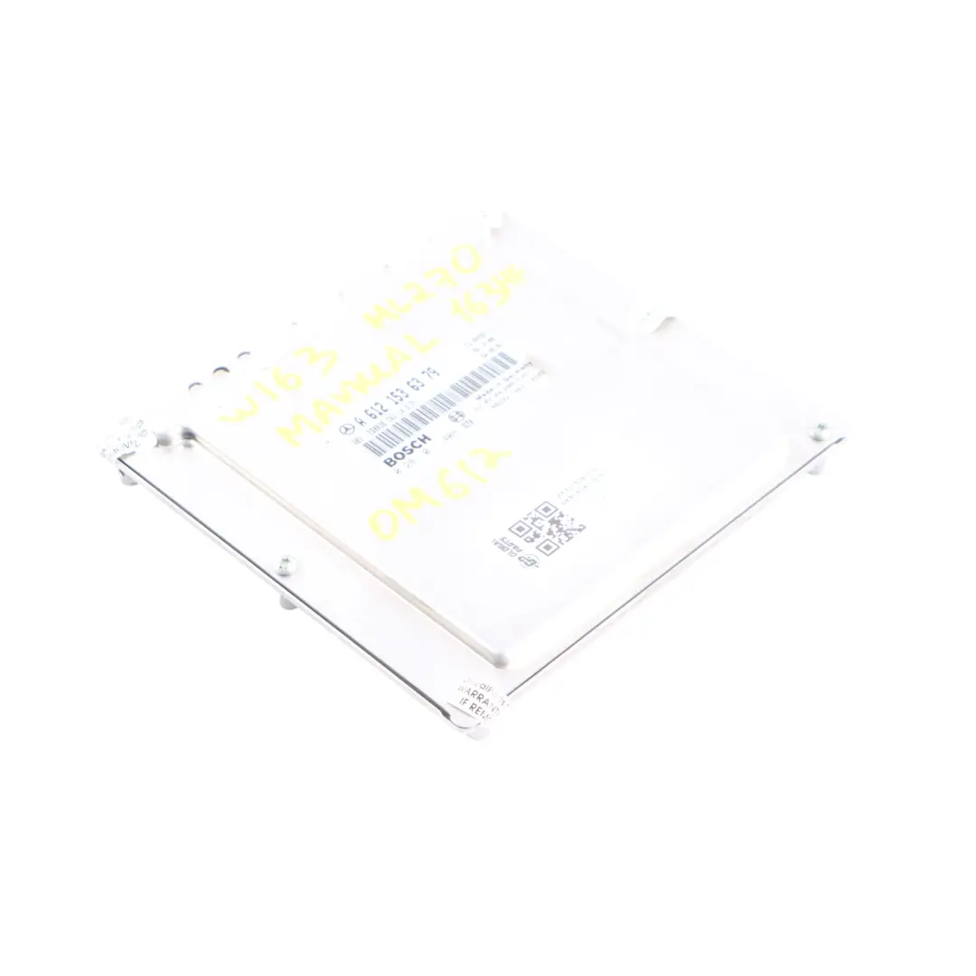 OM612 163HP Engine Control Unit ECU Manual to Mercedes ML W163 270 CDI with Part number A6121536379 Mercedes ML W163 270 CDI OM612 163HP Engine Control Unit ECU Manual - SKU A6121536379 - Part number A6121536379