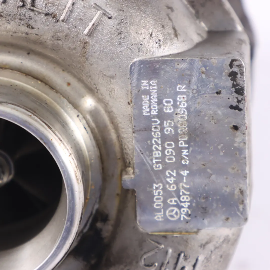 Mercedes W212 OM642 V6 Diesel Turbocompresseur Turbo - SKU A6420909580 - Numéro de pièce A6420909580