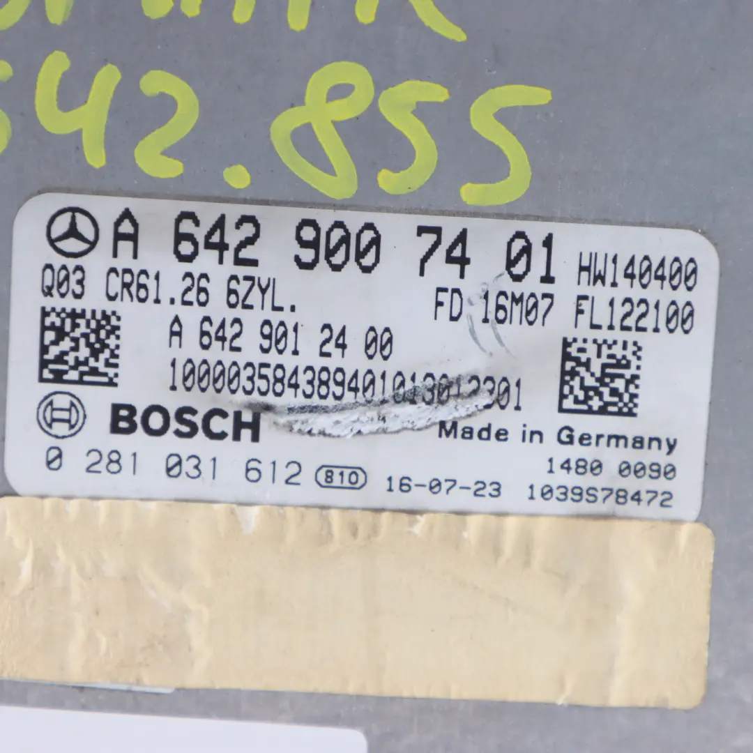 OM642.855 Diesel Engine Unit ECU Automatic to Mercedes W213 E350 with Part number A6429007401 Mercedes W213 E350 OM642.855 Diesel Engine Unit ECU Automatic - SKU A6429007401 - Part number A6429007401