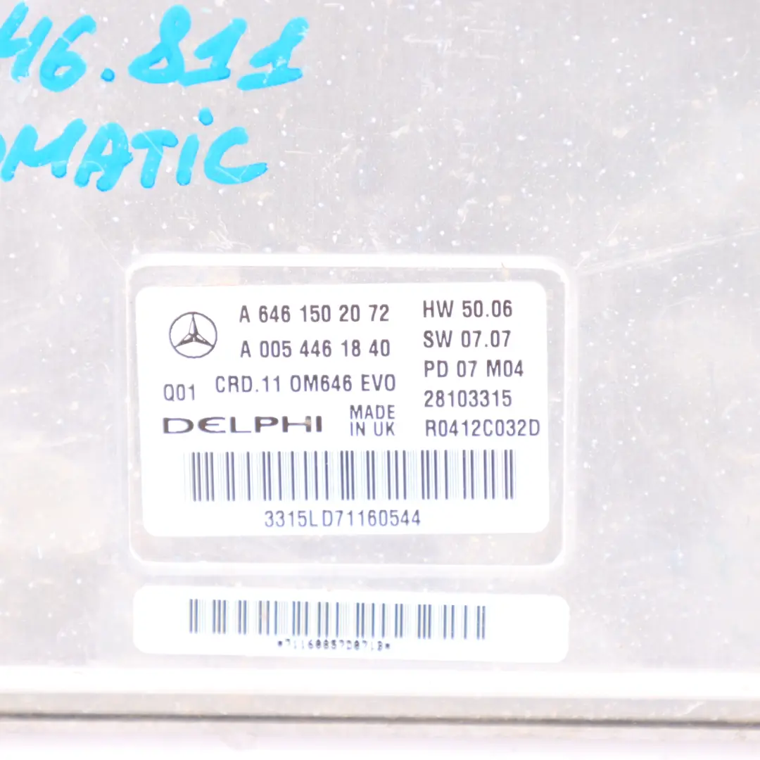 Mercedes W204 C220CDI 646.811 170HP Engine ECU Kit Ignition + Key - SKU A6461502072-1 - Part number A6461502072
