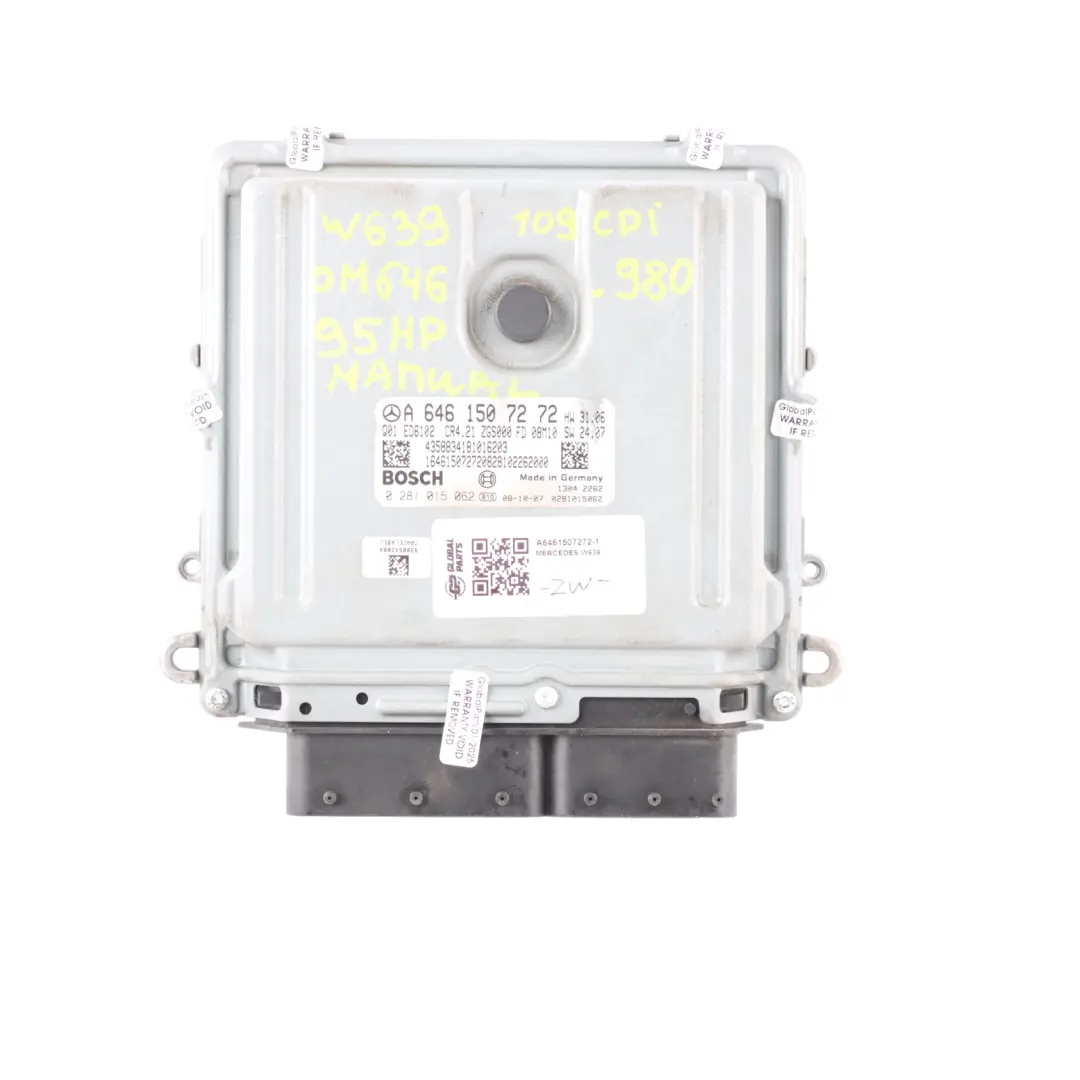 OM646 Module Moteur Kit ECU Serrure Clé pour Mercedes W639 Vito 109 CDI à propos du numéro de pièce A6461507272 Mercedes W639 Vito 109 CDI OM646 Module Moteur Kit ECU Serrure Clé - SKU A6461507272-1 - Numéro de pièce A6461507272