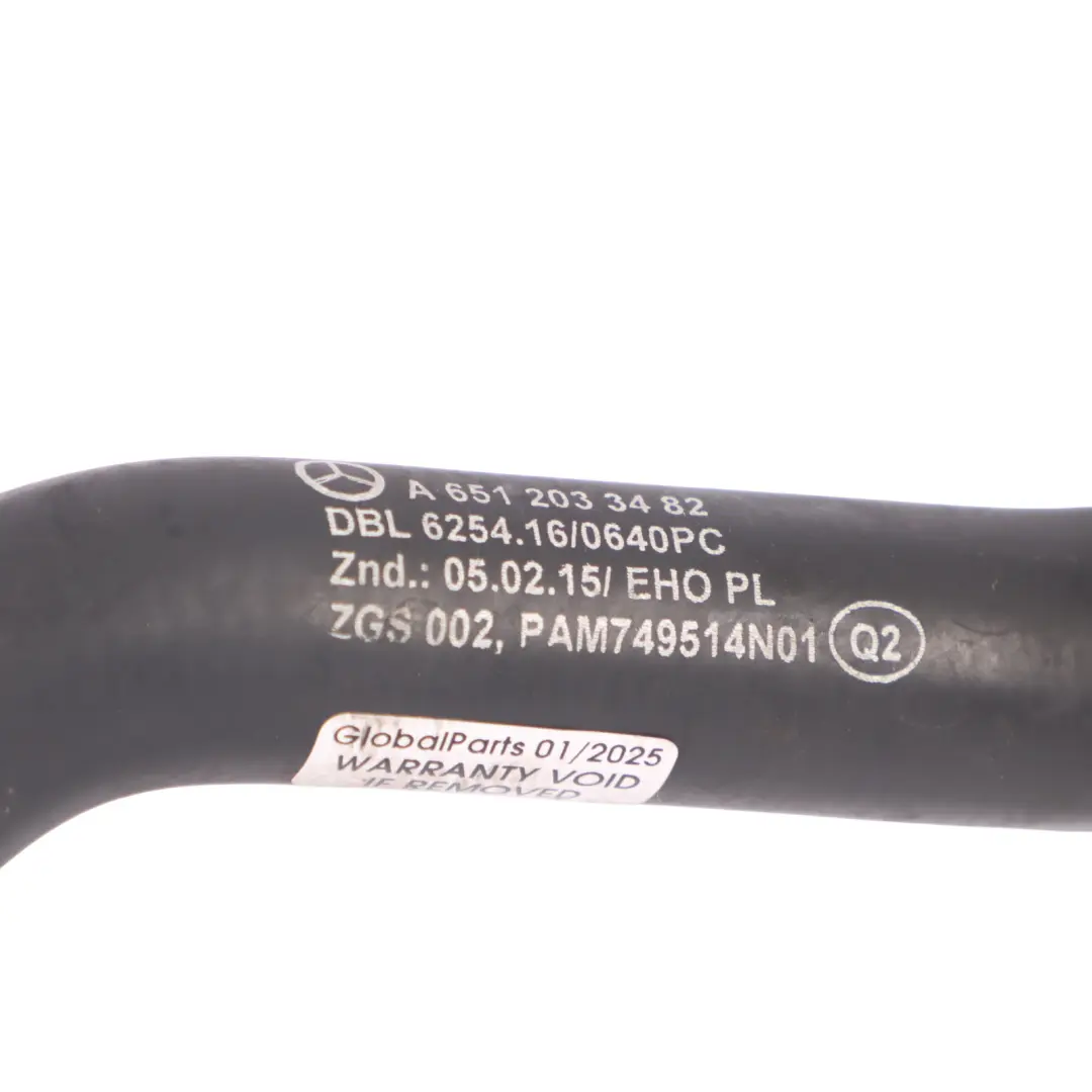 M651 Diesel Wasser Kühl Mittel Rohr Kühlung Schlauch für Mercedes W447 mit Teilenummer A6512033482 Mercedes W447 M651 Diesel Wasser Kühl Mittel Rohr Kühlung Schlauch - SKU A6512033482 - Teilenummer A6512033482