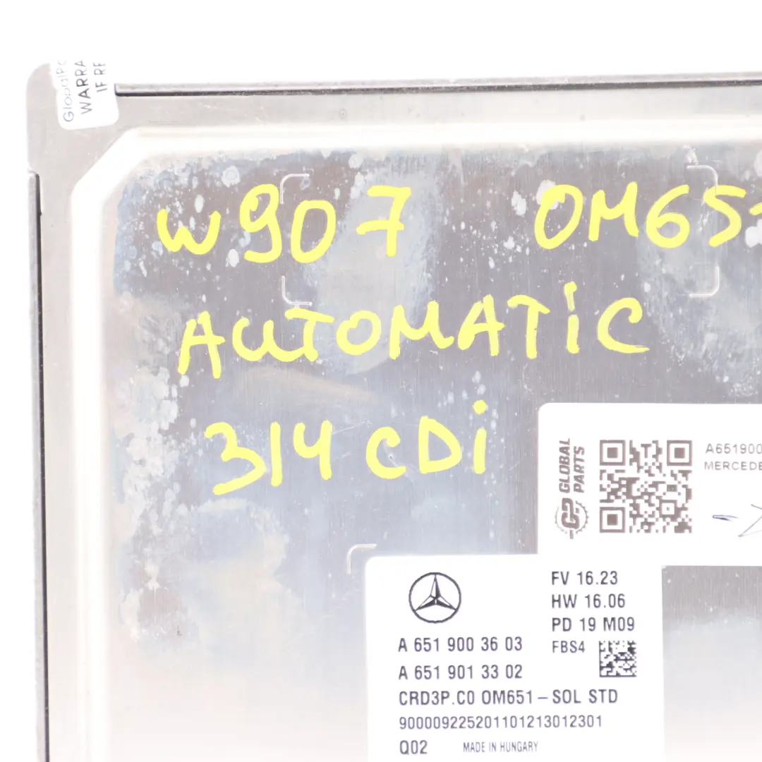 W907 314 CDI OM651.958 143HP ECU Engine Unit to Mercedes Sprinter with Part number A6519003603 Mercedes Sprinter W907 314 CDI OM651.958 143HP ECU Engine Unit - SKU A6519003603-2 - Part number A6519003603