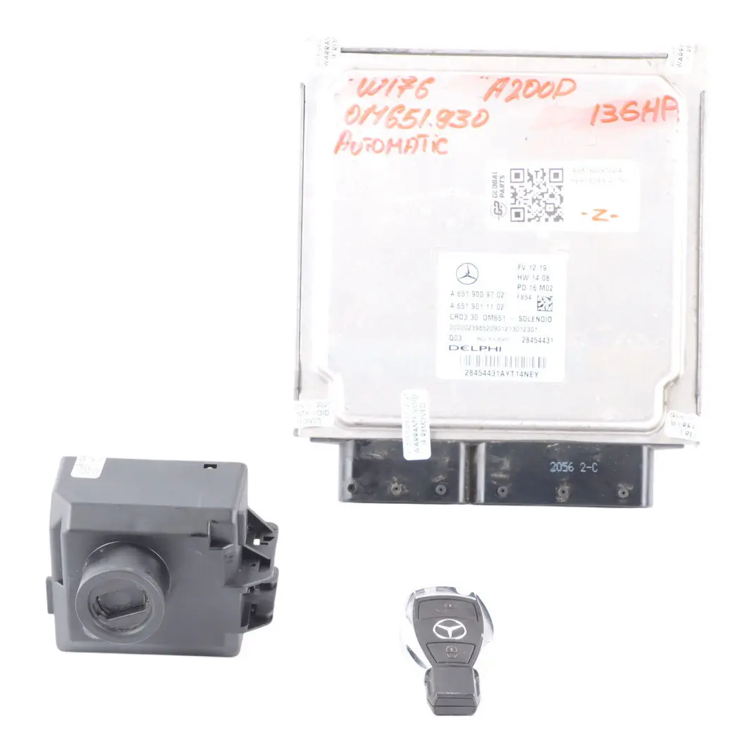 A200d 651.930 136HP Engine ECU Kit Ignition + Key to Mercedes W176 with Part number A6519009702 Mercedes W176 A200d 651.930 136HP Engine ECU Kit Ignition + Key - SKU A6519009702-4 - Part number A6519009702