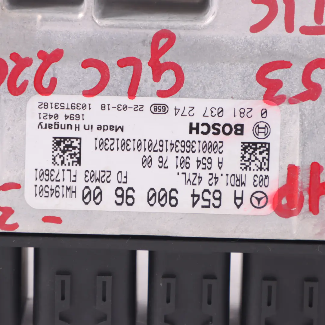 Mercedes GLC 220d X253 654.920 194HP 4Matic Engine Control Unit - SKU A6549009600-3 - Part number A6549009600