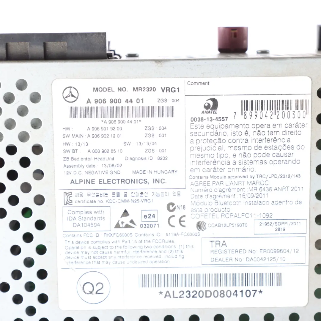 Radio Multimedia Head Unit Player Audio to Mercedes Sprinter W906 with Part number A9069004401 Mercedes Sprinter W906 Radio Multimedia Head Unit Player Audio - SKU A9069004401 - Part number A9069004401