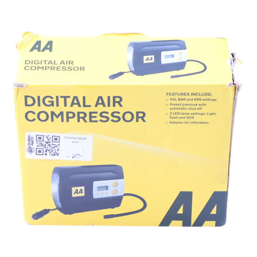 Digital Tyre Inflator Pump Emergency Unit to AA Car Wheel Air with Part number COMPRESSOR AA Car Wheel Air Digital Tyre Inflator Pump Emergency Unit - SKU COMPRESSOR - Part number COMPRESSOR