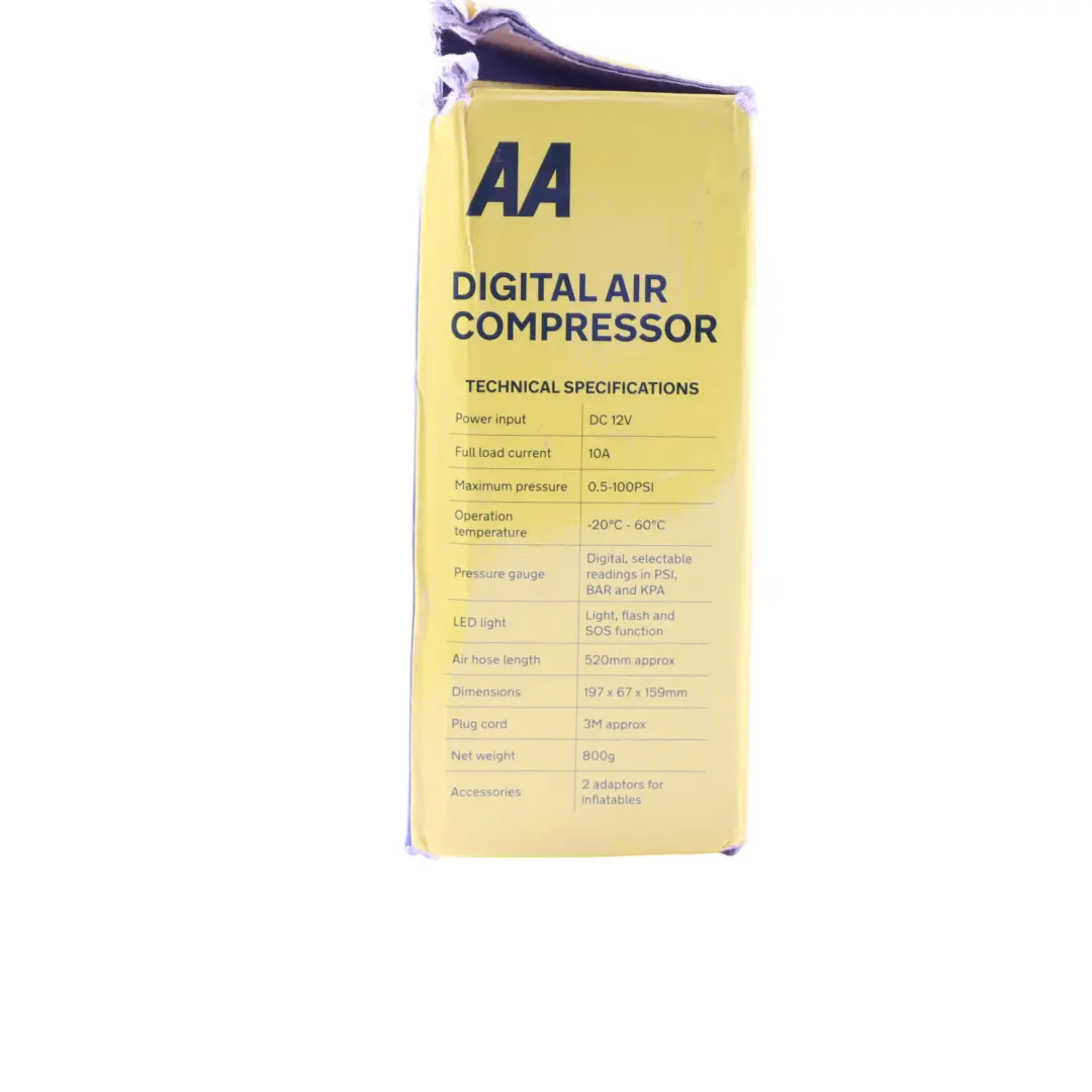 Digital Tyre Inflator Pump Emergency Unit to AA Car Wheel Air with Part number COMPRESSOR AA Car Wheel Air Digital Tyre Inflator Pump Emergency Unit - SKU COMPRESSOR - Part number COMPRESSOR