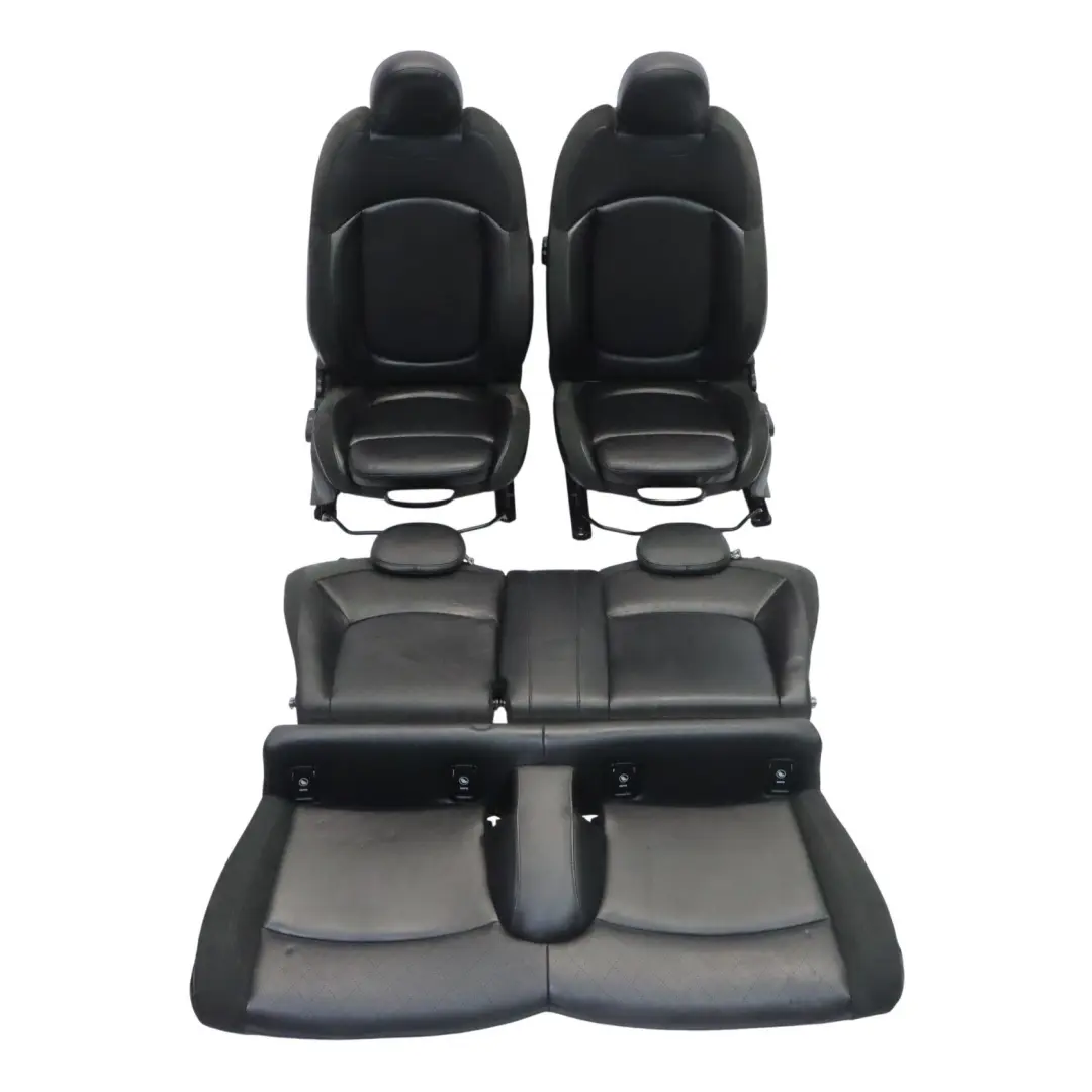 Mini F56 Heated Sport Seats Leather Cross Punch Carbon Black Set Front Rear Seat - SKU F56-SPORT-CARBONBLACK-LEATHER-SEATS - Part number F56-SPORT-CARBONBLACK-LEATHER