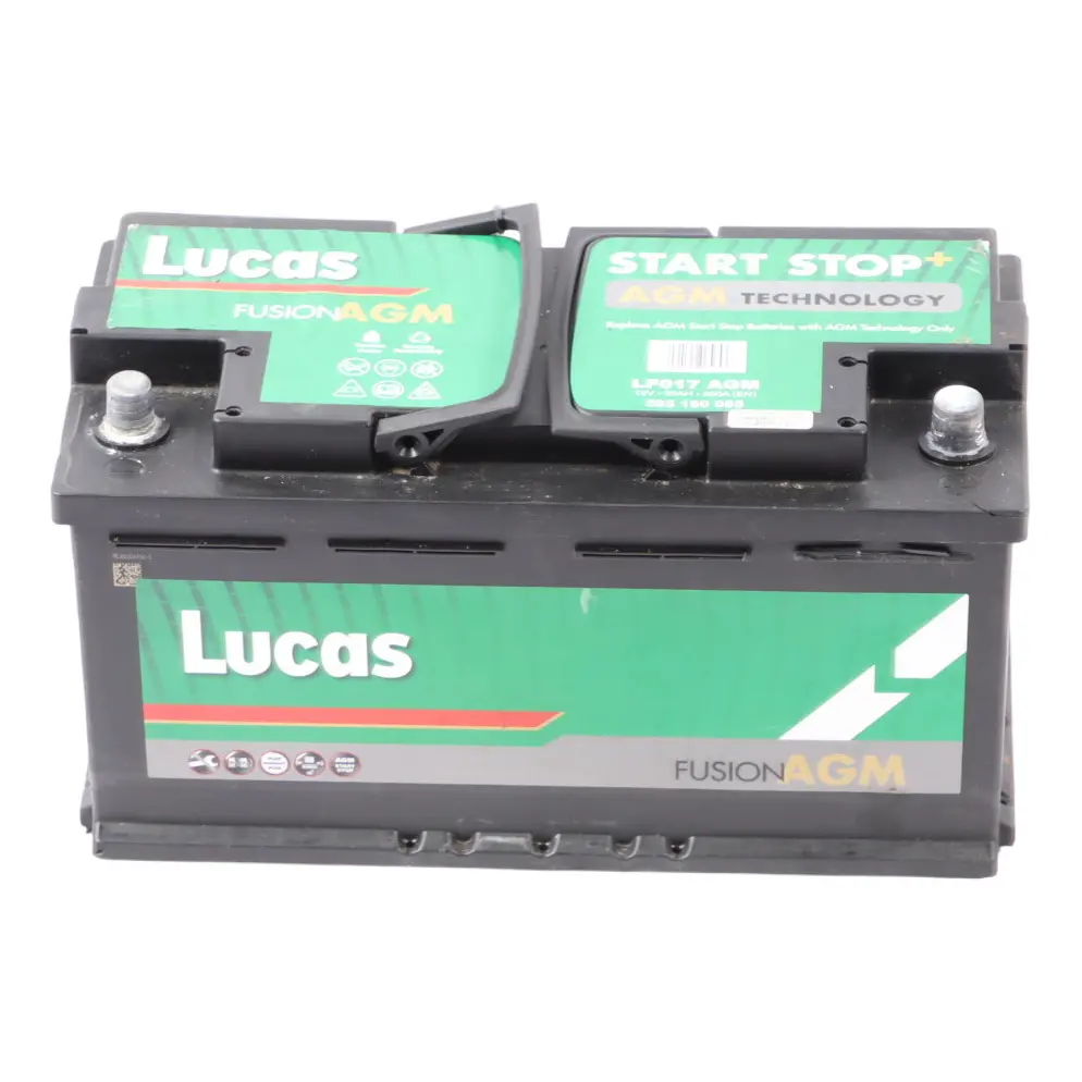 Lucas LF017 AGM Start Stop Car Battery 95Ah 850A 12V to with Part number LUCAS-AGM-95AH Lucas LF017 AGM Start Stop Car Battery 95Ah 850A 12V - SKU LUCAS-AGM-95AH - Part number LUCAS-AGM-95AH
