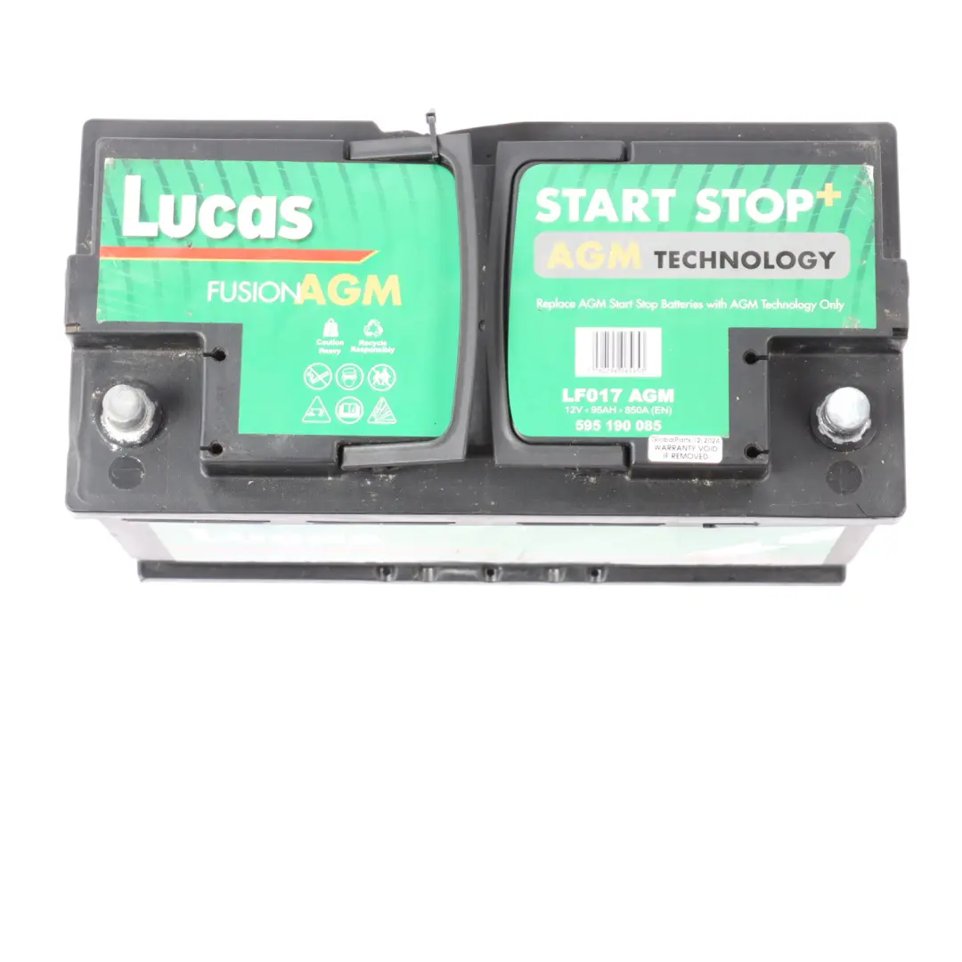 Lucas LF017 AGM Start Stop Car Battery 95Ah 850A 12V to with Part number LUCAS-AGM-95AH Lucas LF017 AGM Start Stop Car Battery 95Ah 850A 12V - SKU LUCAS-AGM-95AH - Part number LUCAS-AGM-95AH