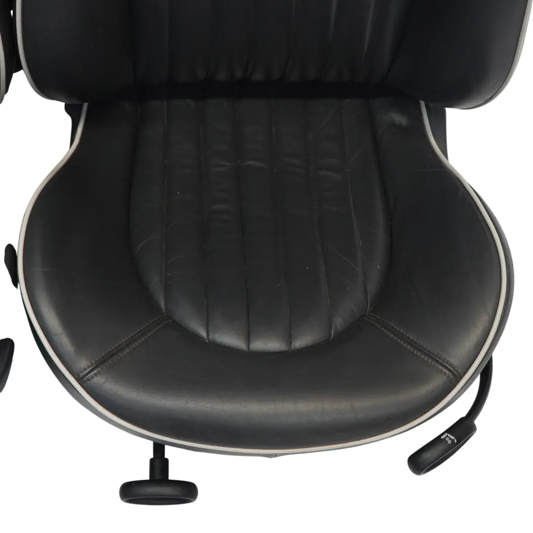 Mini R52 Cabrio Leather Sport Seats Heated English Orange Seam - LNPN Interior - SKU R52-LEATHER-SPORT-SEATS-ORANGE-SEAM-LNPN - Part number R52 Leather Sport Seats Orange Seam 