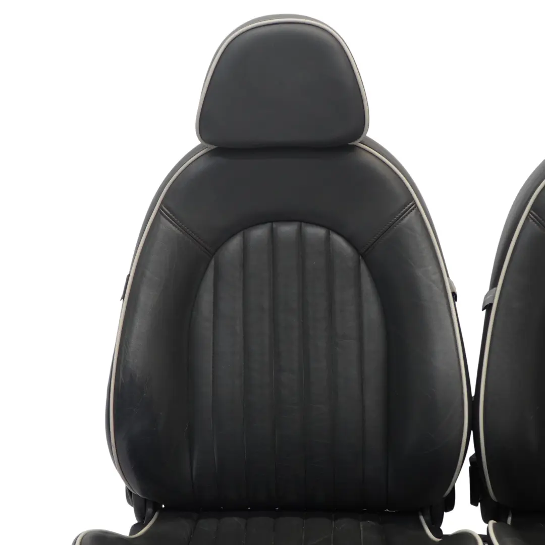 Mini R52 Cabrio Leather Sport Seats Heated English Orange Seam - LNPN Interior - SKU R52-LEATHER-SPORT-SEATS-ORANGE-SEAM-LNPN - Part number R52 Leather Sport Seats Orange Seam 