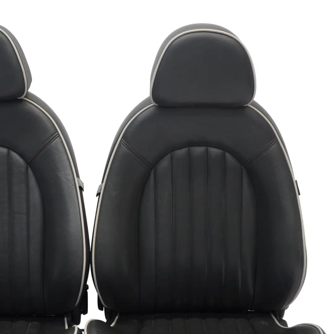 Mini R52 Cabrio Leather Sport Seats Heated English Orange Seam - LNPN Interior - SKU R52-LEATHER-SPORT-SEATS-ORANGE-SEAM-LNPN - Part number R52 Leather Sport Seats Orange Seam 