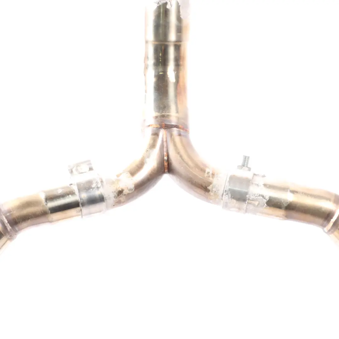 Exhaust System Cooper S W11 Muffler Double Pipe Chrome Catless to Mini R53 Rear with Part number R53-EXHAUST Mini R53 Rear Exhaust System Cooper S W11 Muffler Double Pipe Chrome Catless - SKU R53-EXHAUST - Part number R53-EXHAUST