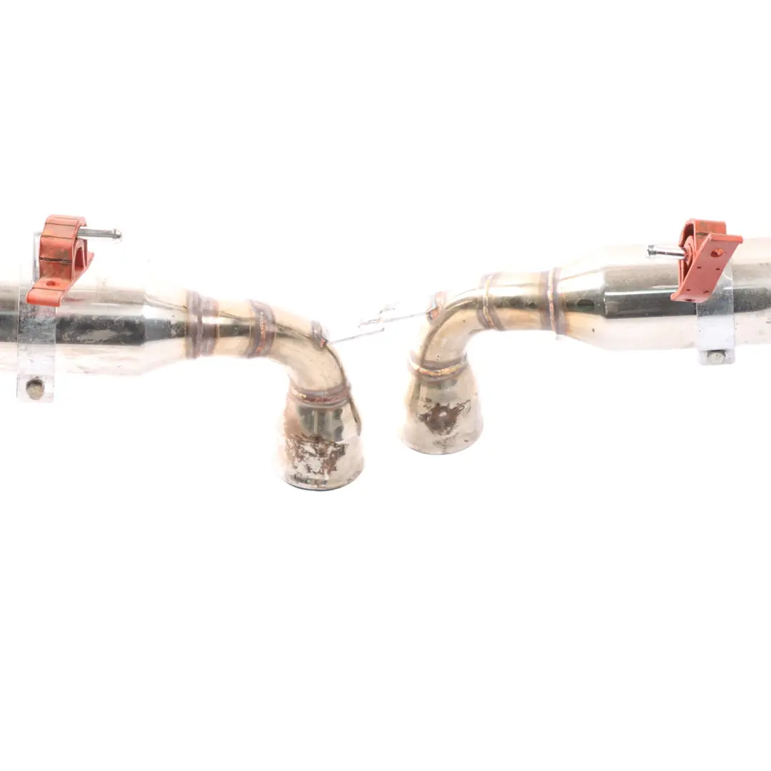 Exhaust System Cooper S W11 Muffler Double Pipe Chrome Catless to Mini R53 Rear with Part number R53-EXHAUST Mini R53 Rear Exhaust System Cooper S W11 Muffler Double Pipe Chrome Catless - SKU R53-EXHAUST - Part number R53-EXHAUST