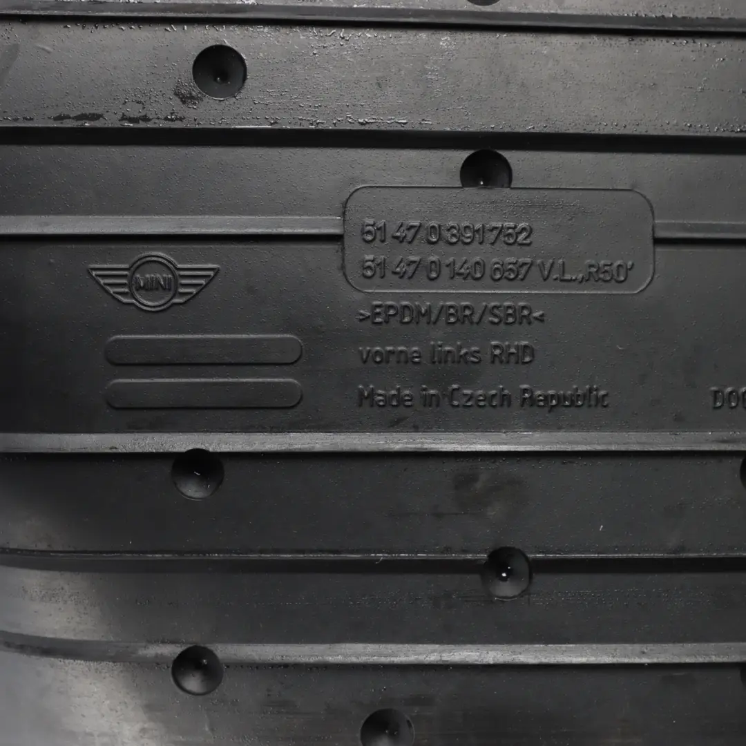 Floor Mats All Weather Interior Front Rear Rubber Mat Set to Mini R50 R53 with Part number 0391752 Mini R50 R53 Floor Mats All Weather Interior Front Rear Rubber Mat Set - SKU RHD-0391752-1 - Part number 0391752