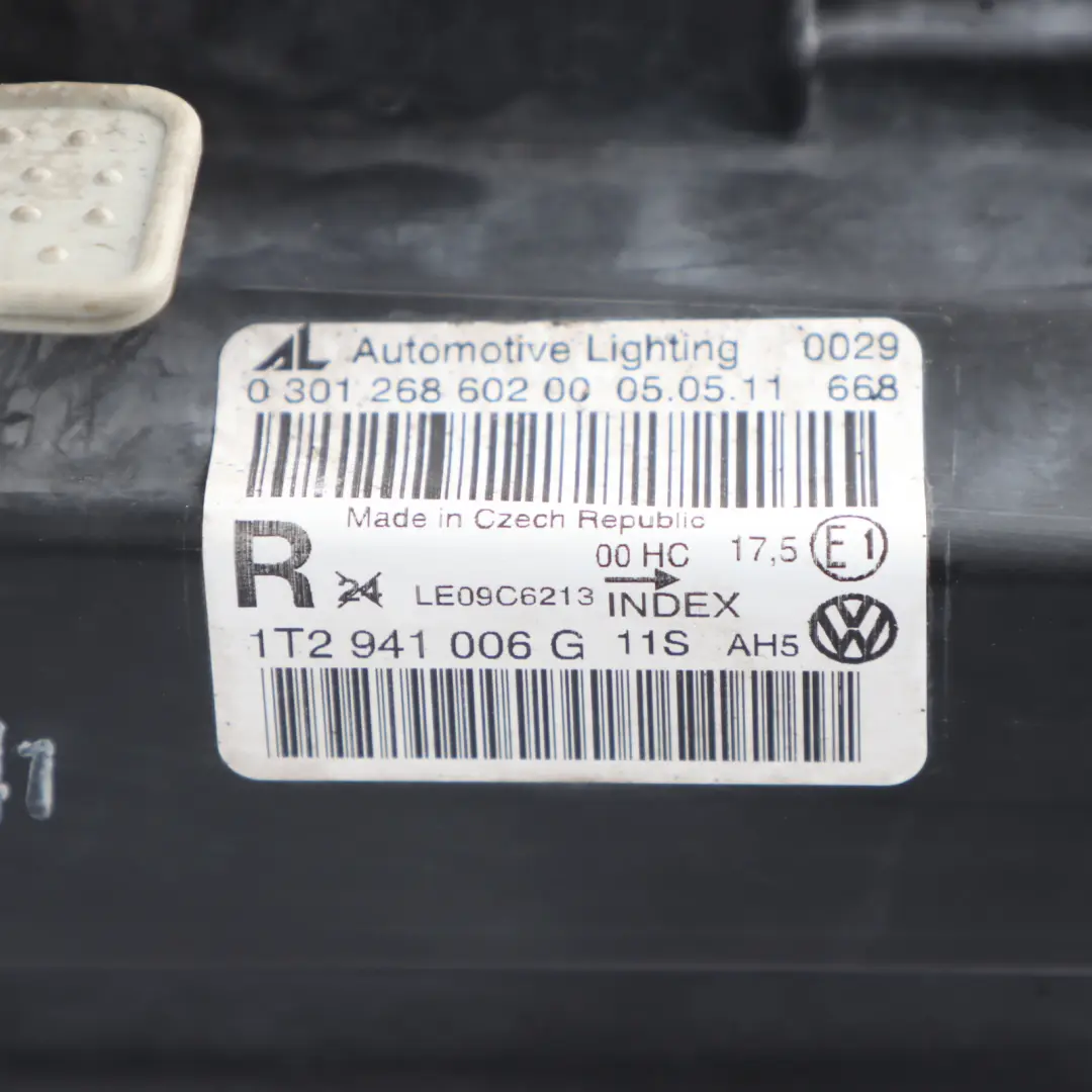 Volkswagen Touran 1T Headlight Headlamp Front Right O/S - SKU RHD-1T2941006G - Part number 1T2941006G