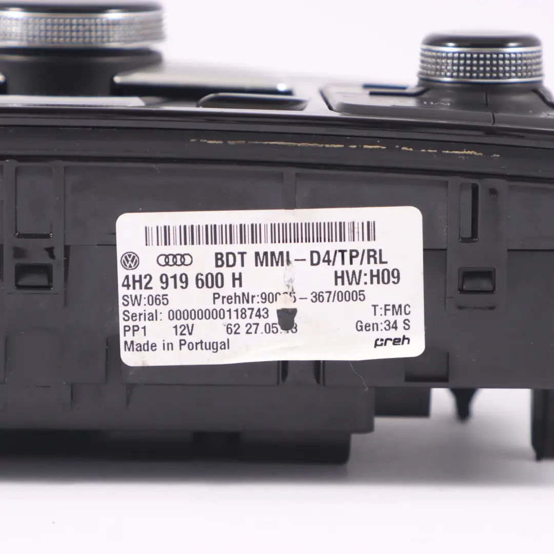 Control Panel Multimedia Radio Sat Nav Switch Unit to Audi A8 4H with Part number 4H2919600H Audi A8 4H Control Panel Multimedia Radio Sat Nav Switch Unit - SKU RHD-4H2919600H - Part number 4H2919600H