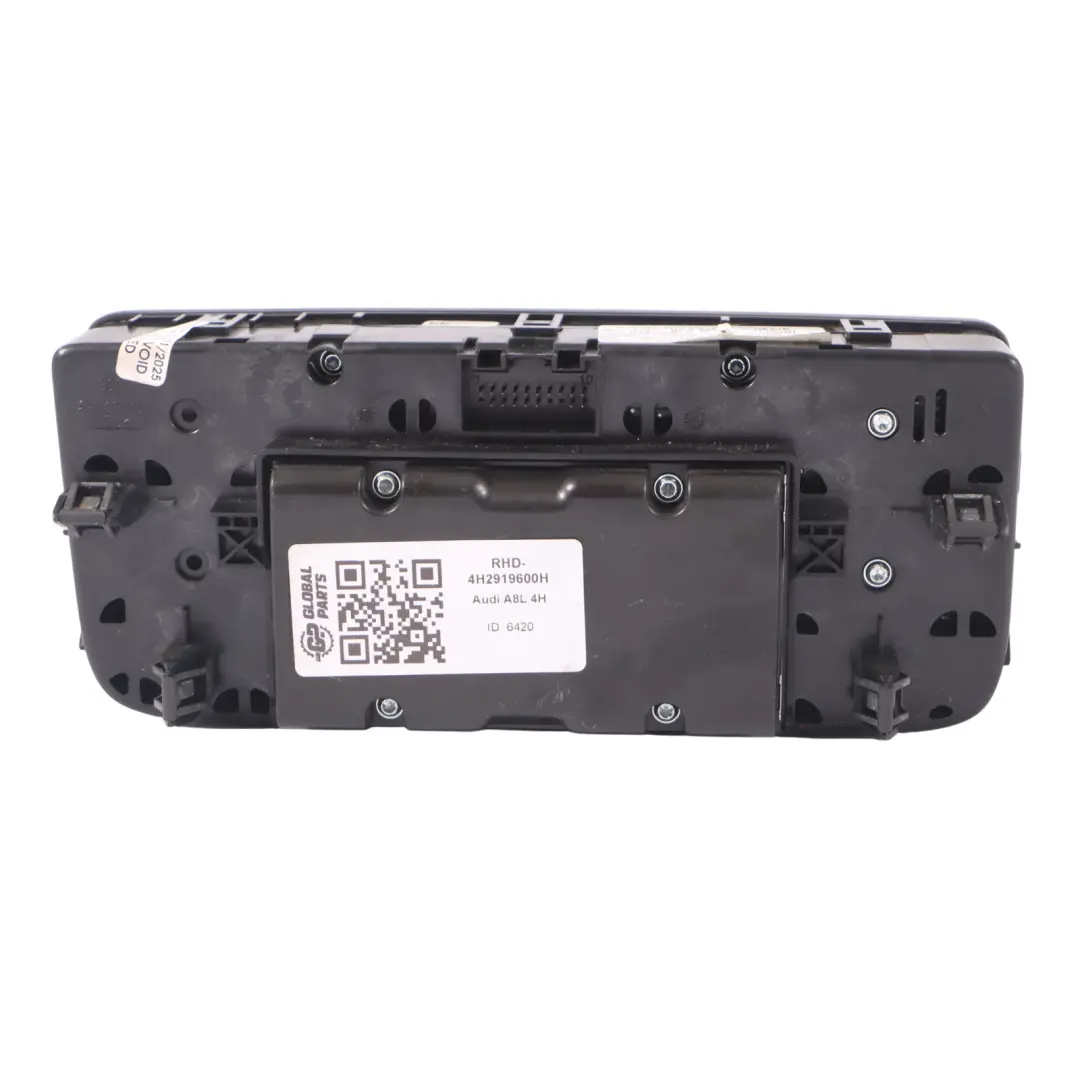 Control Panel Multimedia Radio Sat Nav Switch Unit to Audi A8 4H with Part number 4H2919600H Audi A8 4H Control Panel Multimedia Radio Sat Nav Switch Unit - SKU RHD-4H2919600H - Part number 4H2919600H