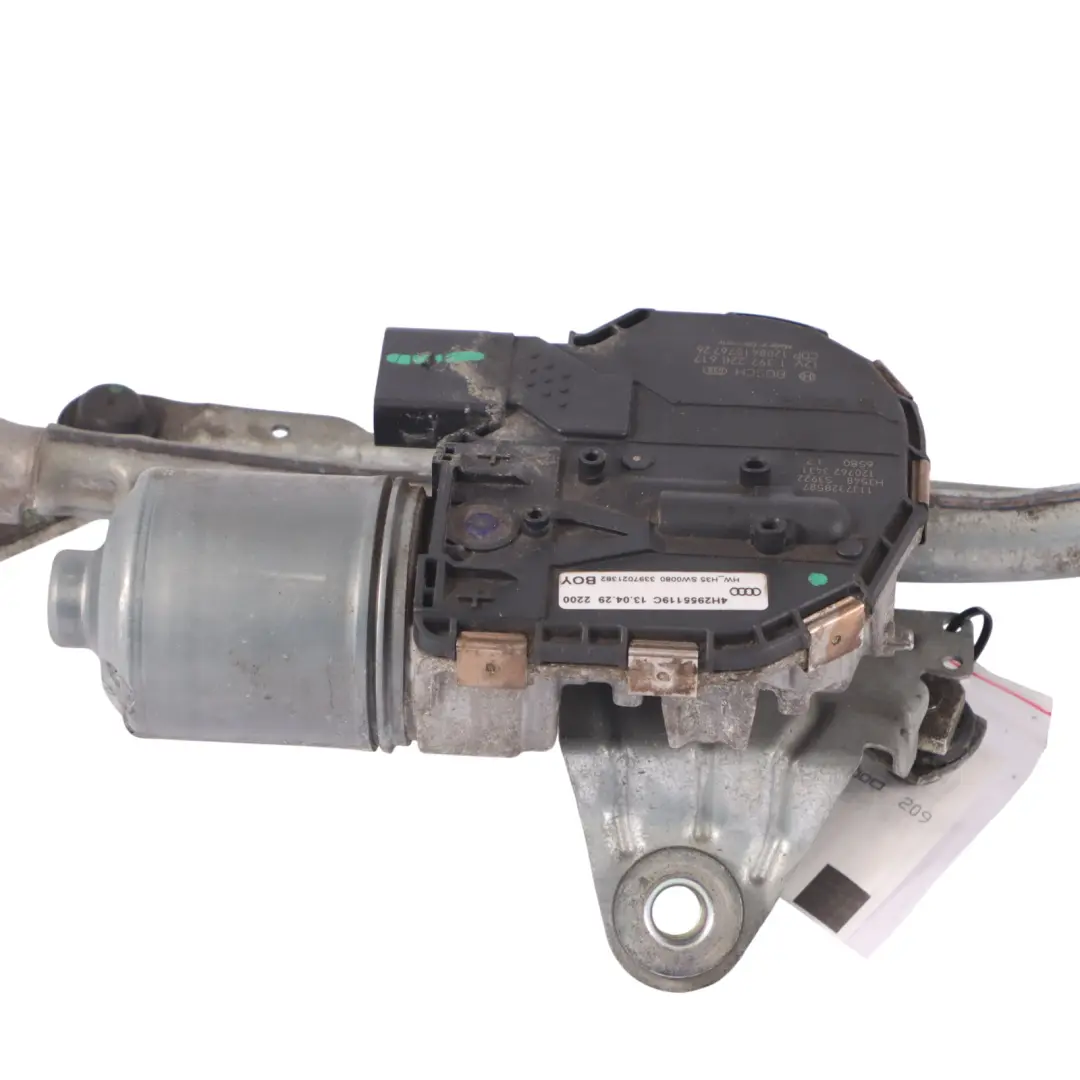 Audi A8 4H Front Windscreen Wiper Motor Linkage Mechanism - SKU RHD-4H2955023C - Part number 4H2955023C